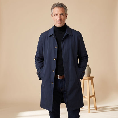 Derek | Men's Classic Single-Breasted Water Resistant Trench Coat