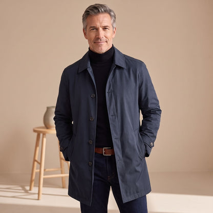 Derek | Men's Classic Single-Breasted Water Resistant Trench Coat