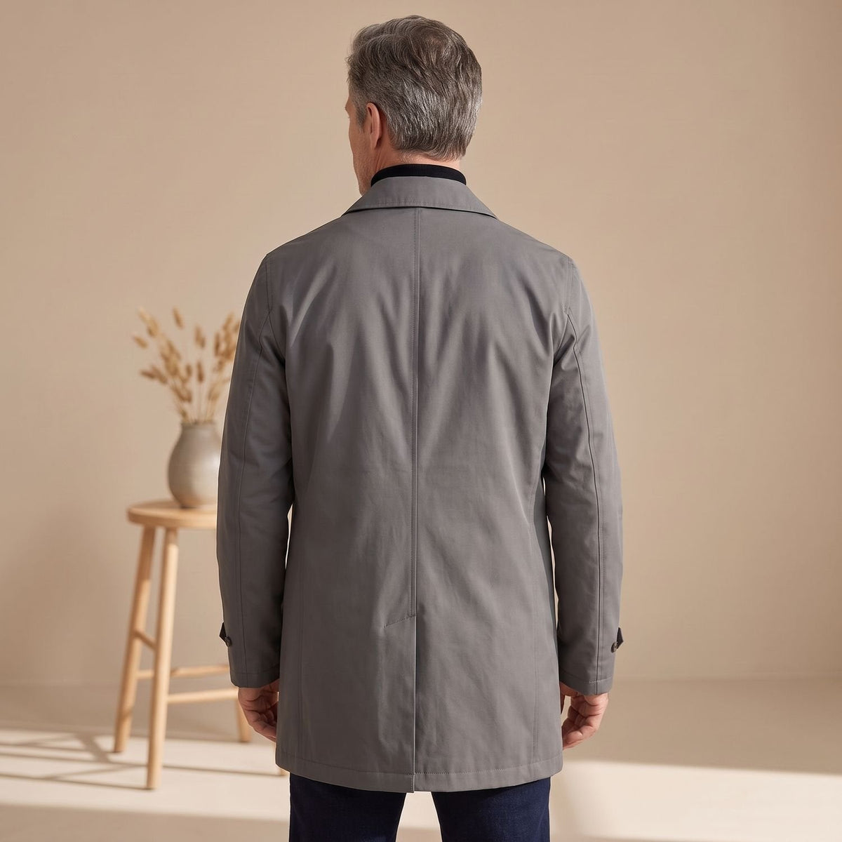 Derek | Men's Classic Single-Breasted Water Resistant Trench Coat