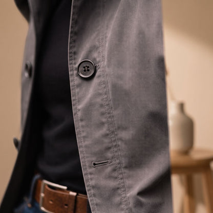 Derek | Men's Classic Single-Breasted Water Resistant Trench Coat