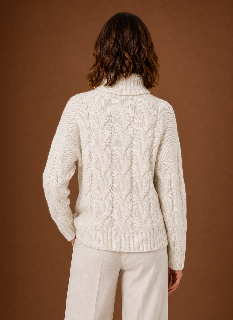 Loewen | Women's Cable Knit Roll Neck Chunky Knit Jumper