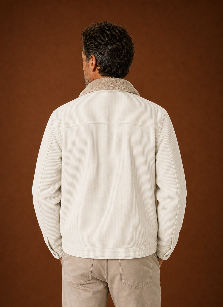 Areleon | Men's Sherpa Lined Corduroy Snap Front Winter Jacket