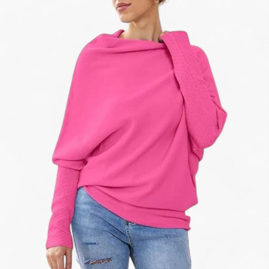 Maren | Women's Oversized Off-the-Shoulder Long Sleeve Knit Pullover Sweater