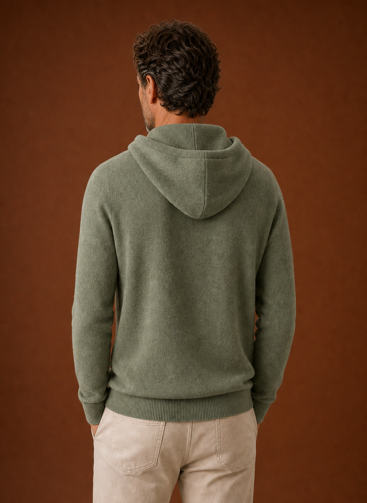 Everett | Men's Long Sleeve Hooded Knit Pullover Sweater