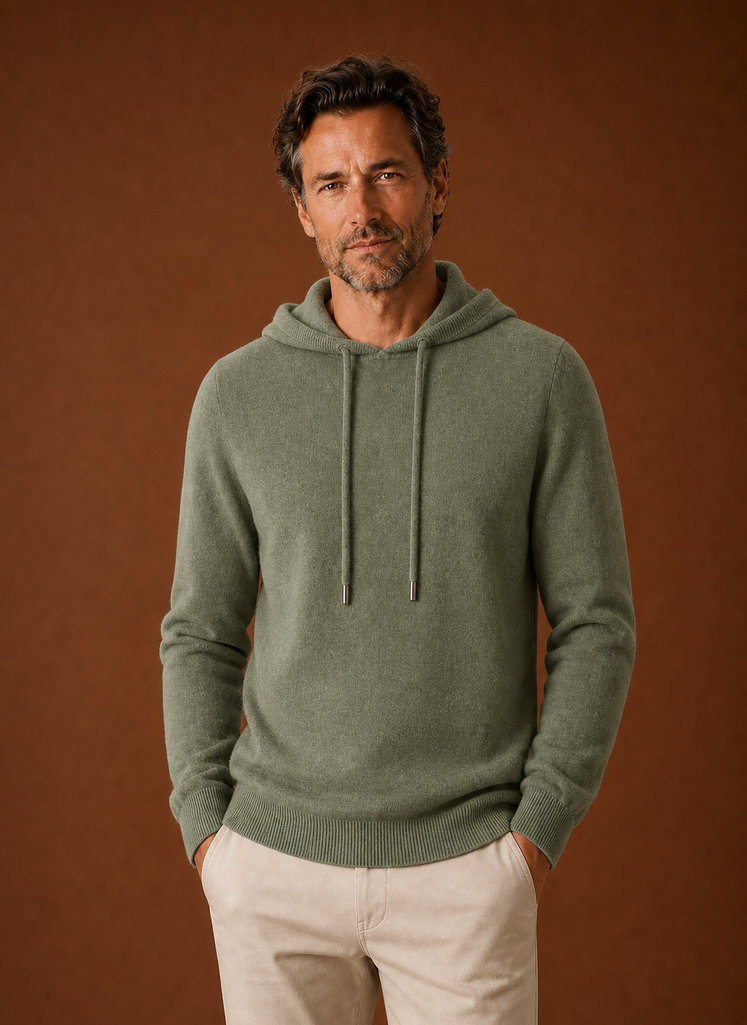 Everett | Men's Long Sleeve Hooded Knit Pullover Sweater