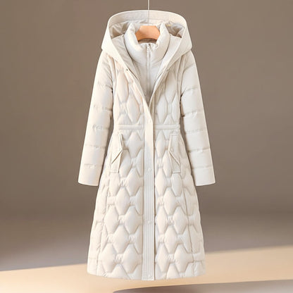 Lauren | Women's Long Quilted Hooded Winter Puffer Coat