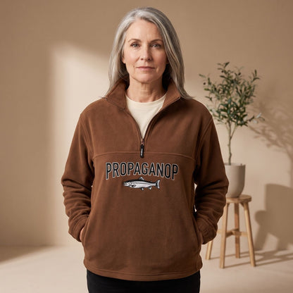 Emmeline | Women's Relaxed Geometric Print Collared Half Zip Pullover Sweater