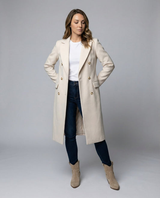 Scarlett | Women's Tailored Double-Breasted Long Coat