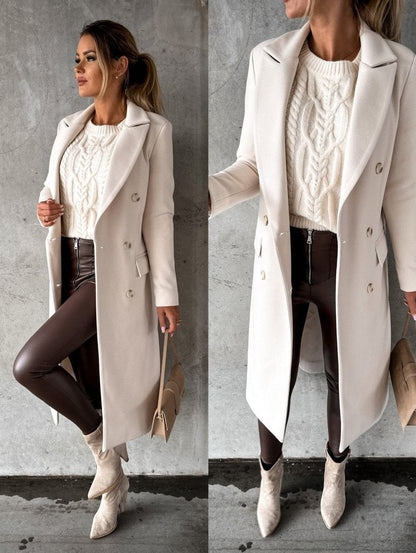 Scarlett | Women's Tailored Double-Breasted Long Coat