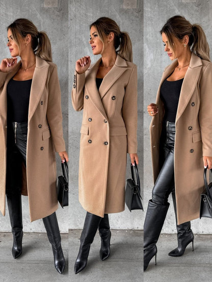 Scarlett | Women's Tailored Double-Breasted Long Coat