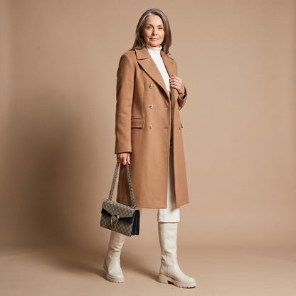 Cheryl | Women's Double-Breasted Wool Blend Notch Lapel Winter Coat