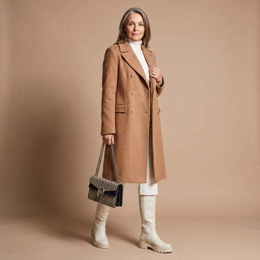 Cheryl | Women's Double-Breasted Wool Blend Notch Lapel Winter Coat
