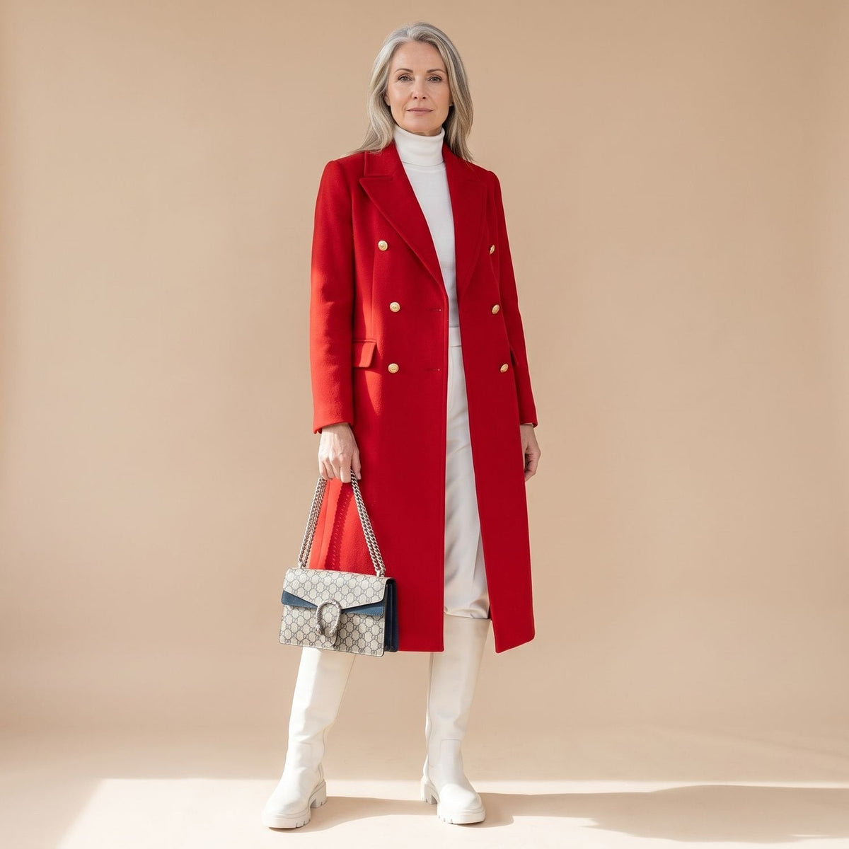 Cheryl | Women's Double-Breasted Wool Blend Notch Lapel Winter Coat