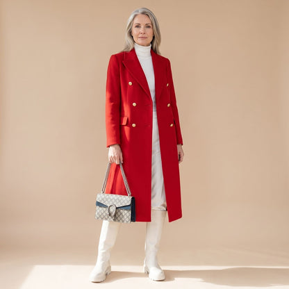 Cheryl | Women's Double-Breasted Wool Blend Notch Lapel Winter Coat