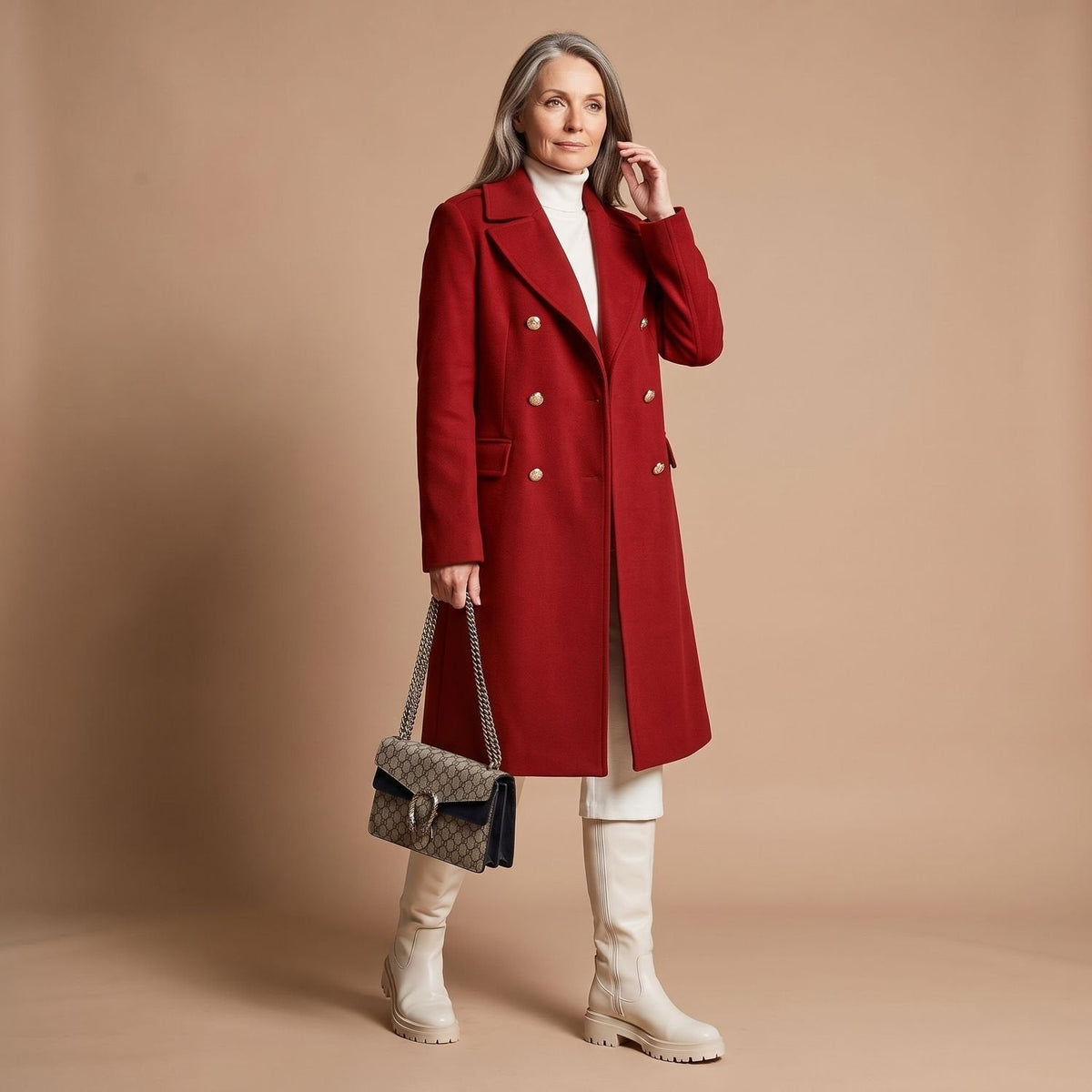 Cheryl | Women's Double-Breasted Wool Blend Notch Lapel Winter Coat