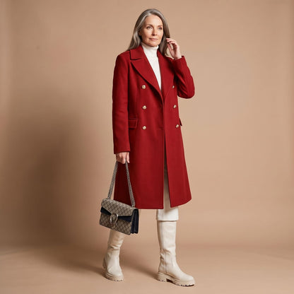 Cheryl | Women's Double-Breasted Wool Blend Notch Lapel Winter Coat