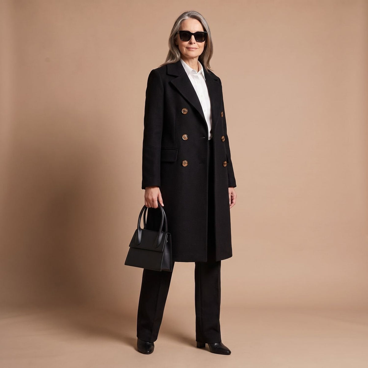 Cheryl | Women's Double-Breasted Wool Blend Notch Lapel Winter Coat