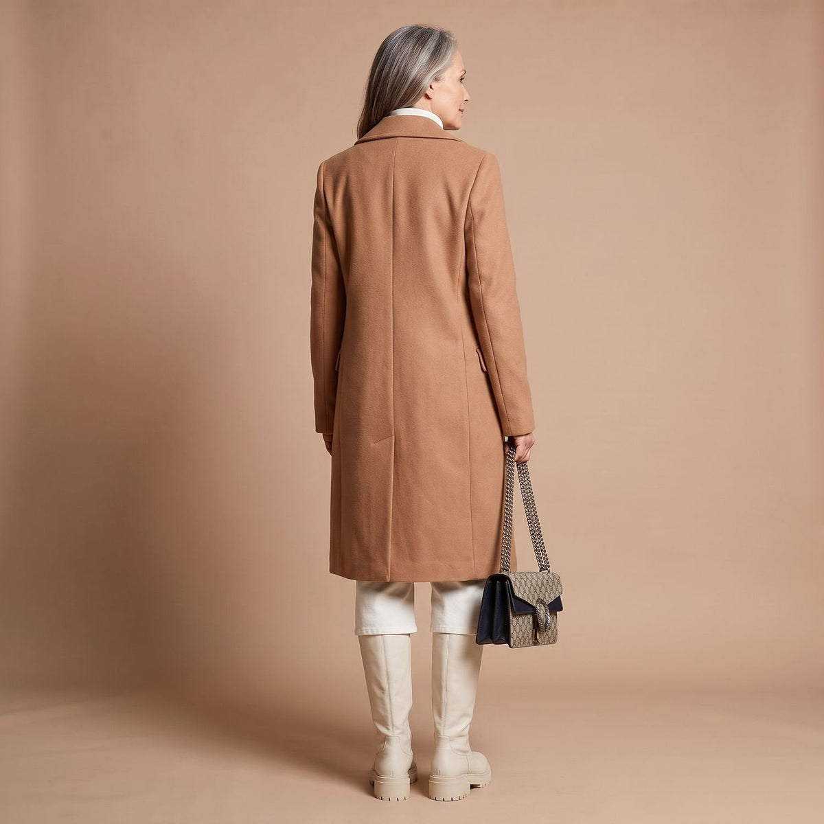 Cheryl | Women's Double-Breasted Wool Blend Notch Lapel Winter Coat
