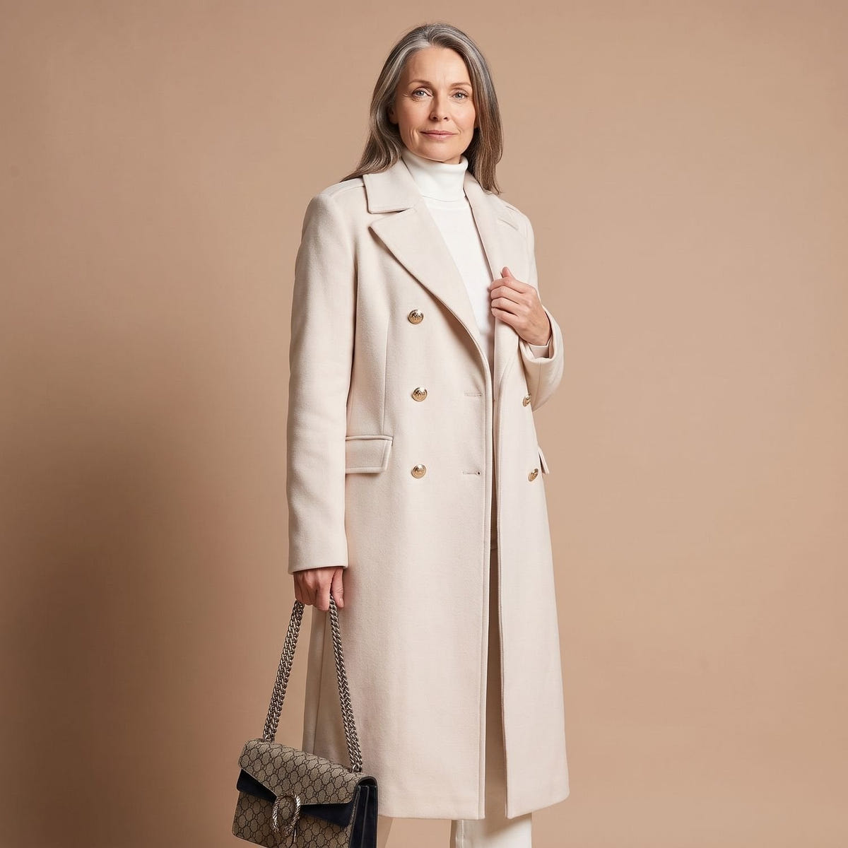 Cheryl | Women's Double-Breasted Wool Blend Notch Lapel Winter Coat