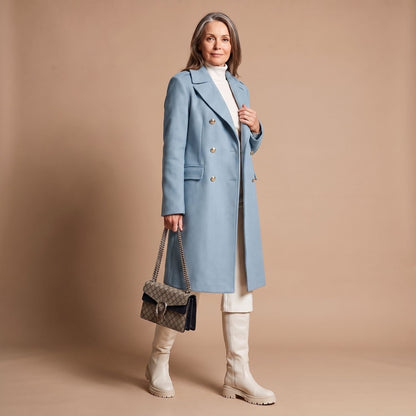 Cheryl | Women's Double-Breasted Wool Blend Notch Lapel Winter Coat