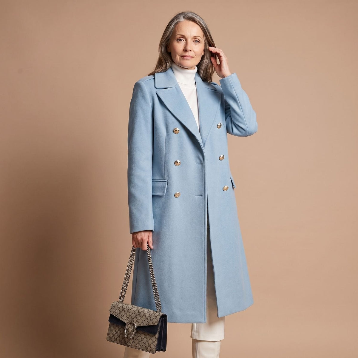 Cheryl | Women's Double-Breasted Wool Blend Notch Lapel Winter Coat