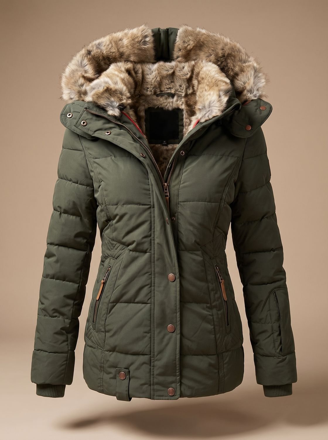 Adora | Women's Faux Fur Hood Plus Size Quilted Puffer Winter Coat