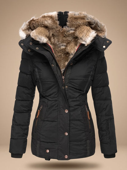 Adora | Women's Faux Fur Hood Plus Size Quilted Puffer Winter Coat