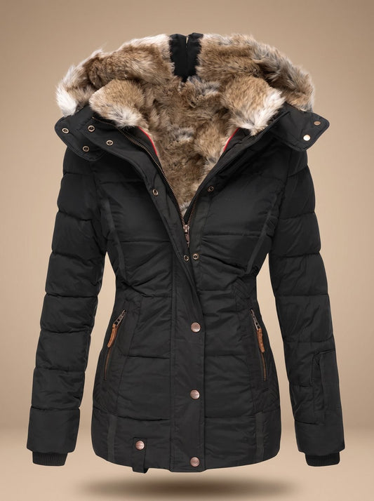 Adora | Women's Faux Fur Hood Plus Size Quilted Puffer Winter Coat