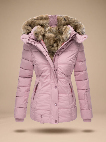 Adora | Women's Faux Fur Hood Plus Size Quilted Puffer Winter Coat