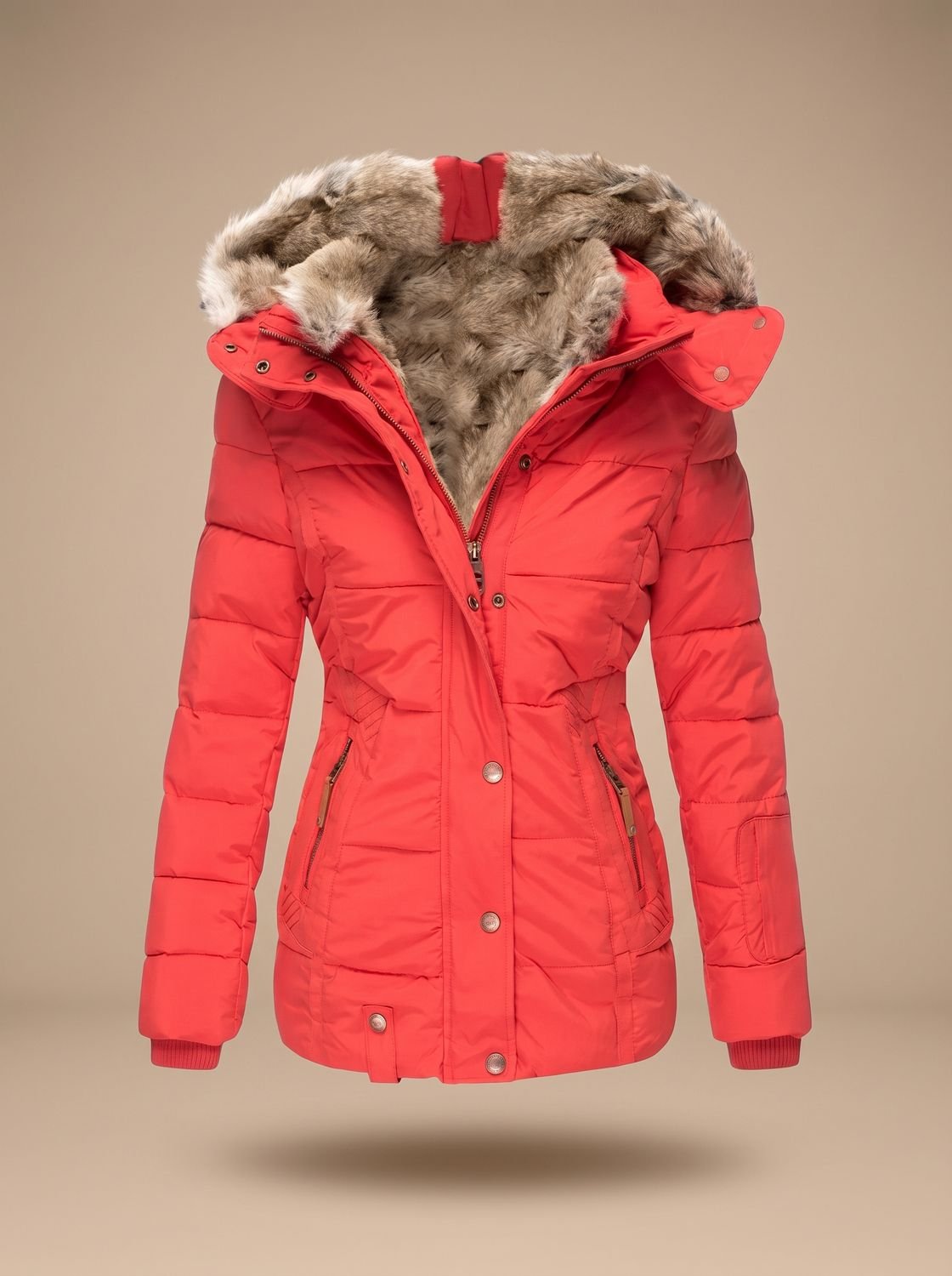 Adora | Women's Faux Fur Hood Plus Size Quilted Puffer Winter Coat