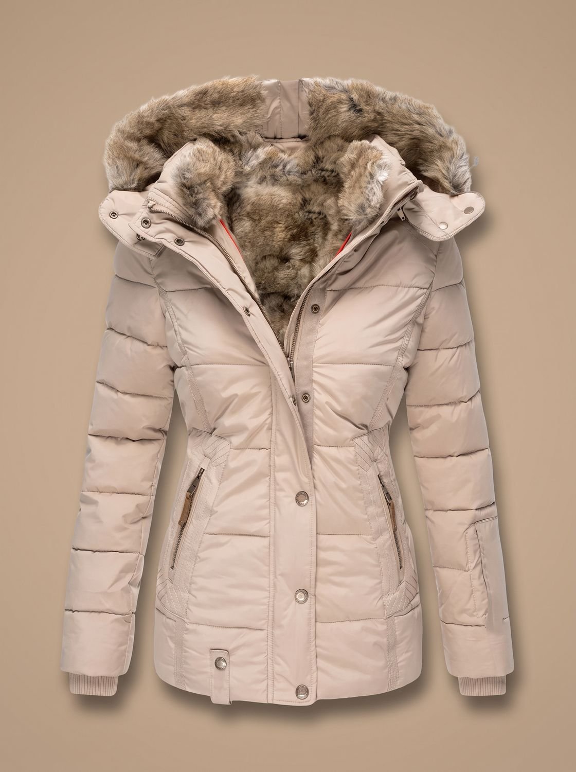 Adora | Women's Faux Fur Hood Plus Size Quilted Puffer Winter Coat
