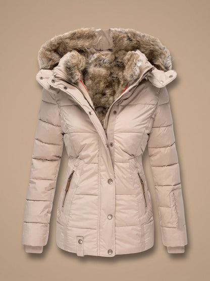 Adora | Women's Faux Fur Hood Plus Size Quilted Puffer Winter Coat