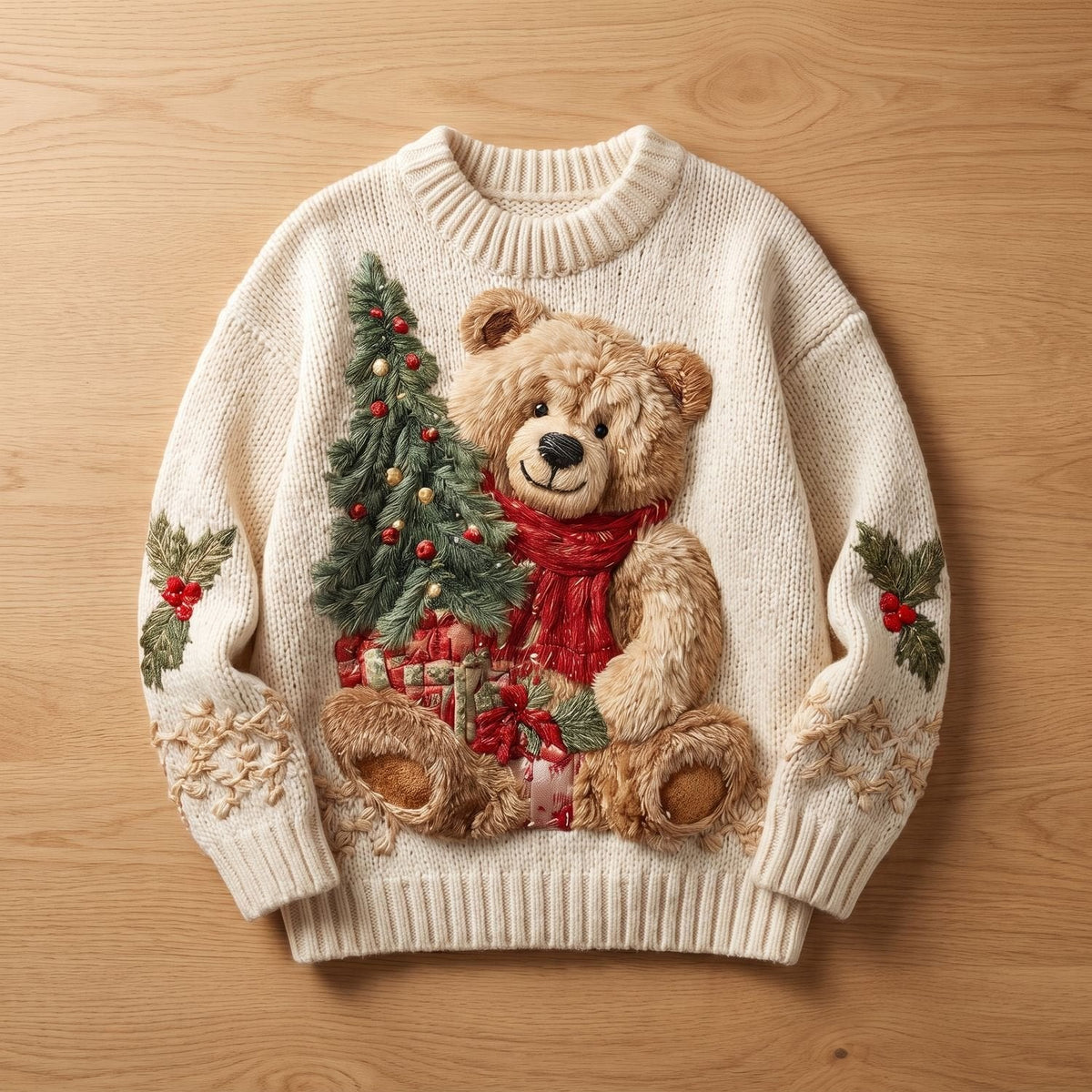Elsa | Women's Cozy Embroidered Holiday Knit Pullover Cute Christmas Sweater