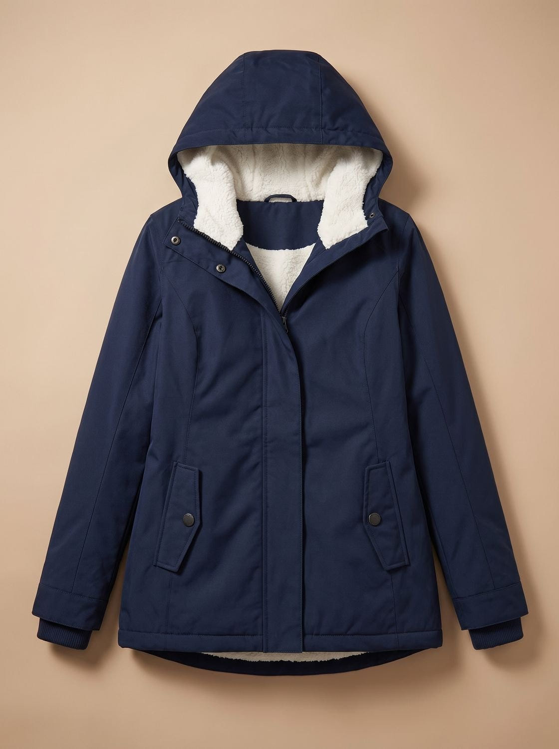 Ainsley | Women's Sherpa Lined Hooded Zip-Up Winter Jacket