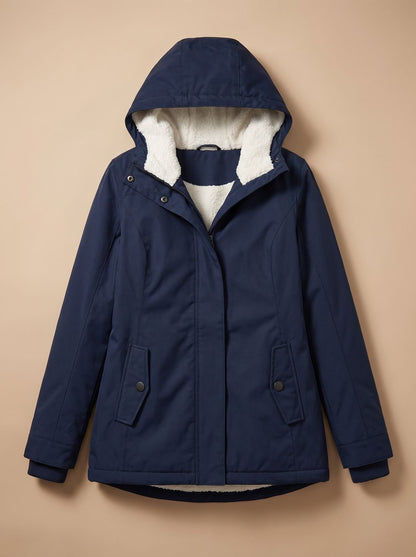 Ainsley | Women's Sherpa Lined Hooded Zip-Up Winter Jacket