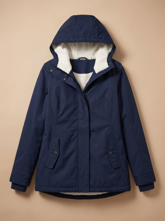 Ainsley | Women's Sherpa Lined Hooded Zip-Up Winter Jacket