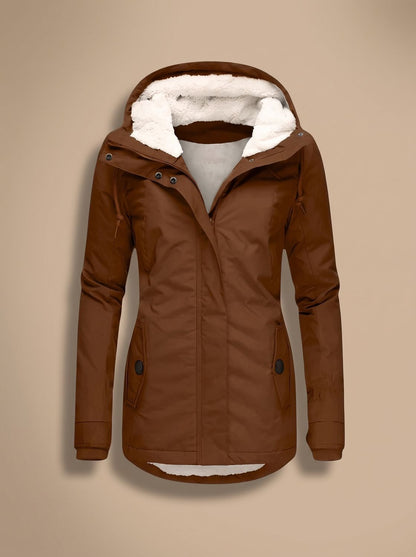 Ainsley | Women's Sherpa Lined Hooded Zip-Up Winter Jacket
