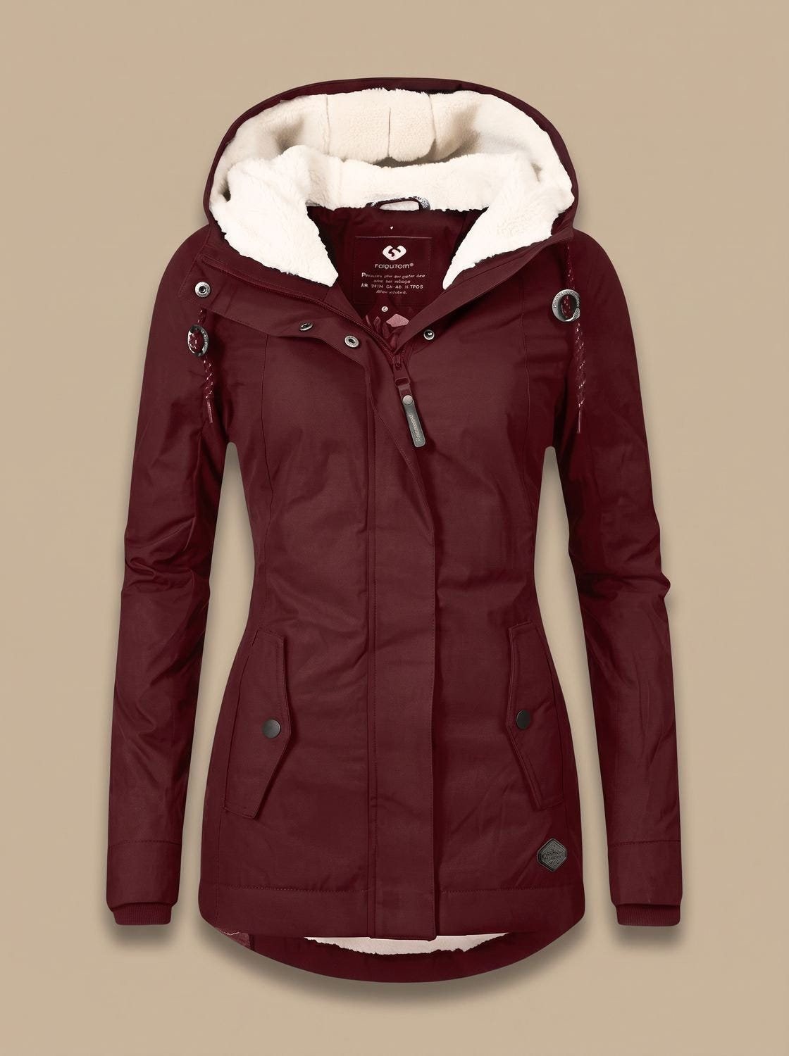 Ainsley | Women's Sherpa Lined Hooded Zip-Up Winter Jacket
