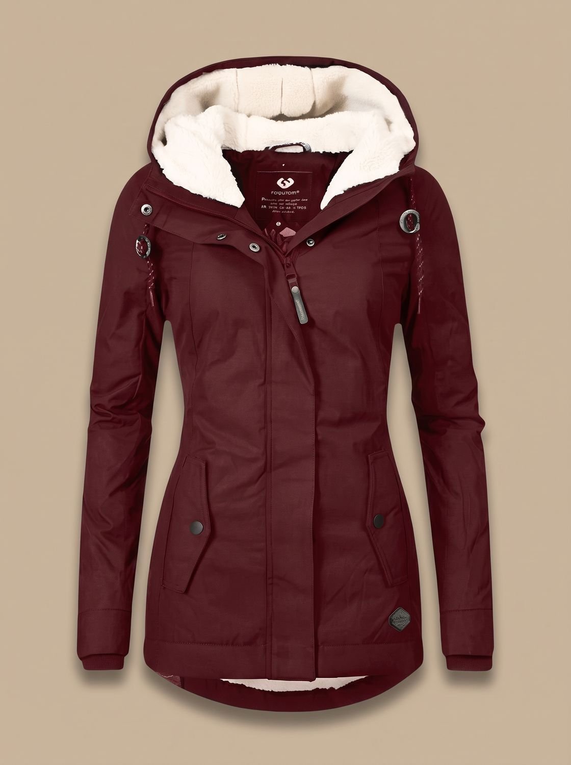 Ainsley | Women's Sherpa Lined Hooded Zip-Up Winter Jacket
