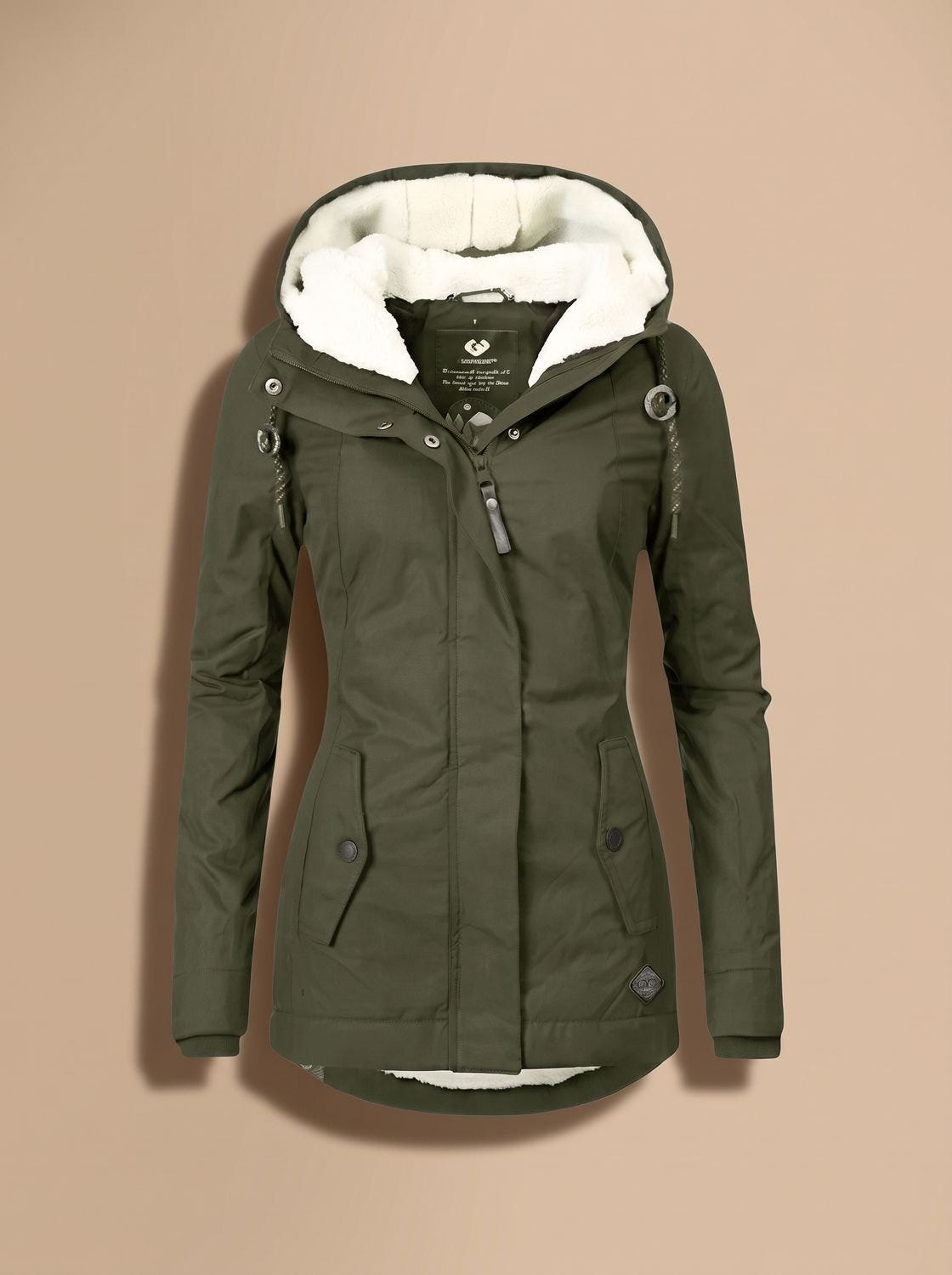 Ainsley | Women's Sherpa Lined Hooded Zip-Up Winter Jacket