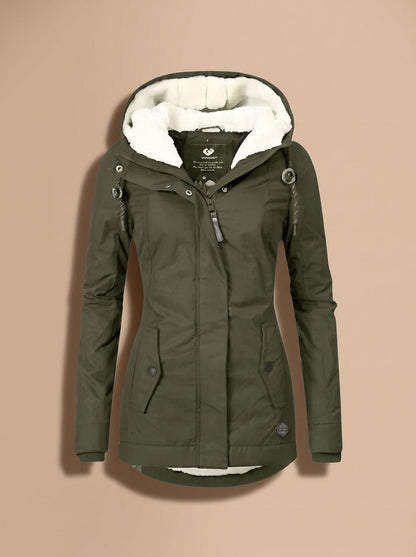 Ainsley | Women's Sherpa Lined Hooded Zip-Up Winter Jacket