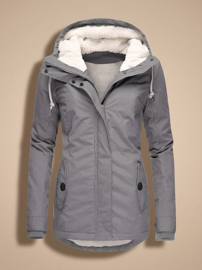 Ainsley | Women's Sherpa Lined Hooded Zip-Up Winter Jacket