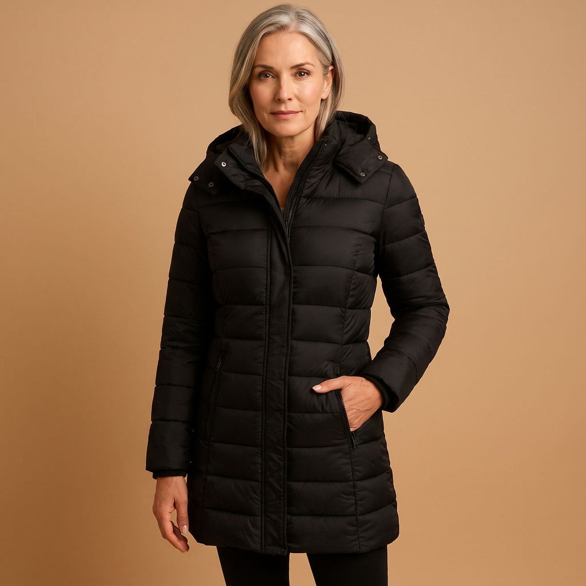 Carmela | Women's Hooded Quilted Slim Fit Puffer Winter Jacket
