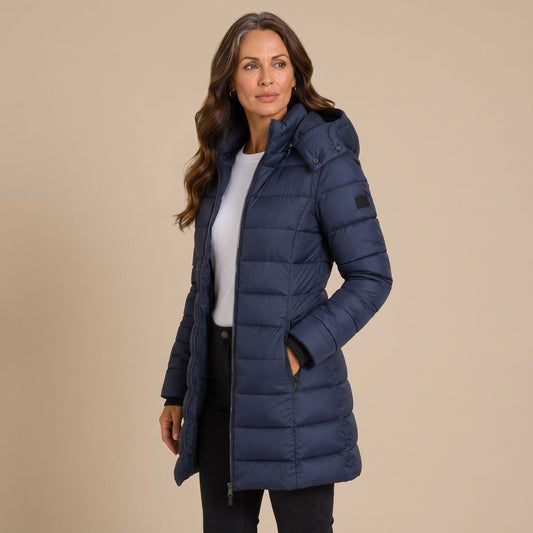 Carol | Women's Hooded Winter Quilted Long Puffer Coat
