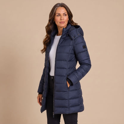Carol | Women's Hooded Winter Quilted Long Puffer Coat