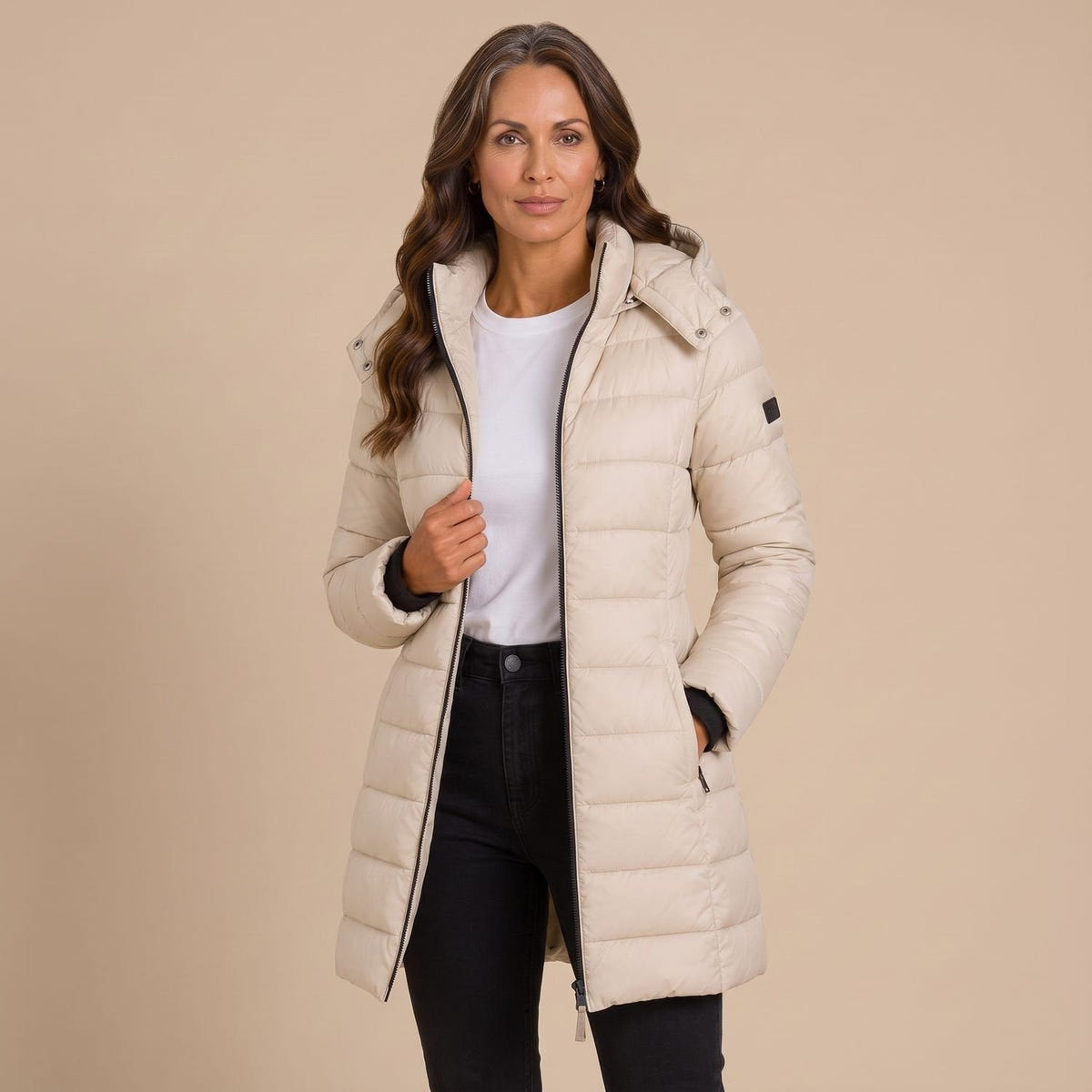Carol | Women's Hooded Winter Quilted Long Puffer Coat