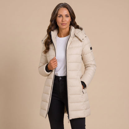 Carol | Women's Hooded Winter Quilted Long Puffer Coat