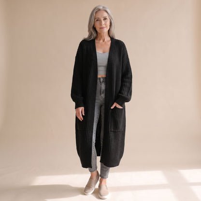 Dara | Women's Chunky Ribbed Knit Oversized Long Duster Cardigan
