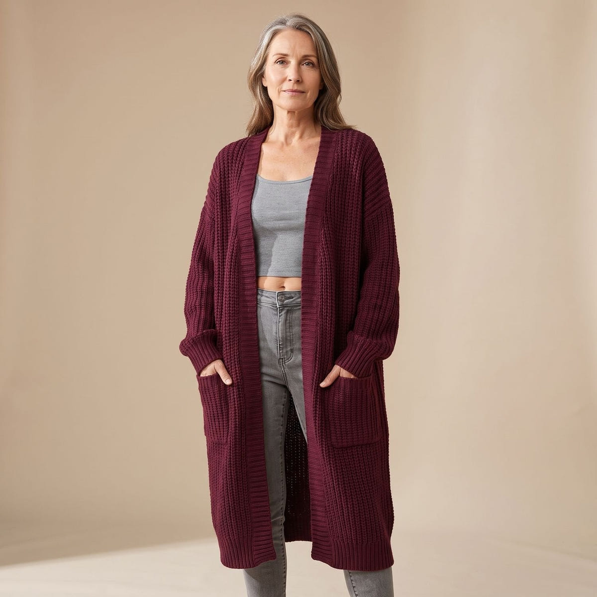 Dara | Women's Chunky Ribbed Knit Oversized Long Duster Cardigan