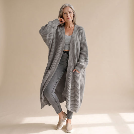 Dara | Women's Chunky Ribbed Knit Oversized Long Duster Cardigan